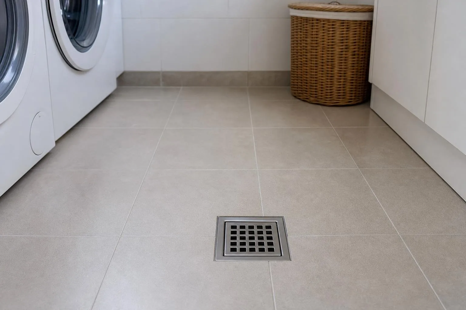 Sifón nuevo bajo un lavabo de baño